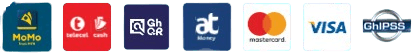 Accepted payment methods: MoMo, Telecel Cash, GhQR, AT Money, Mastercard, Visa, GhIPSS